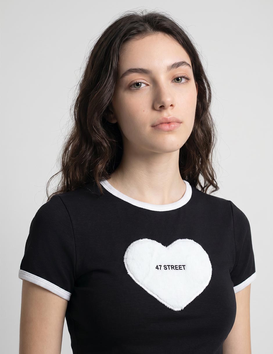 Playera manga corta cuello redondo para mujer 4