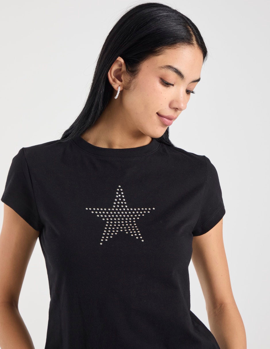 Playera manga corta cuello redondo para mujer 3