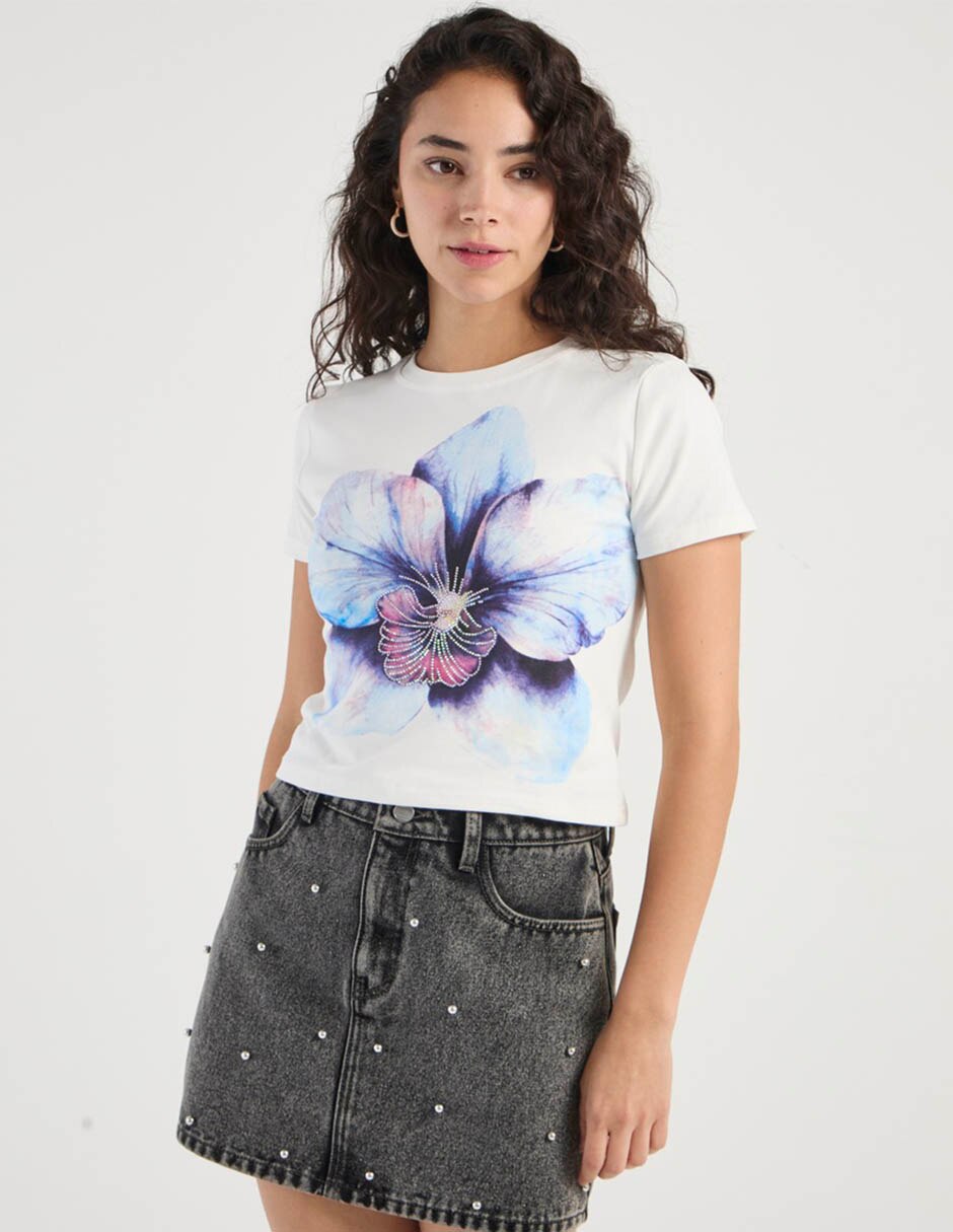Playera manga corta cuello redondo para mujer 2