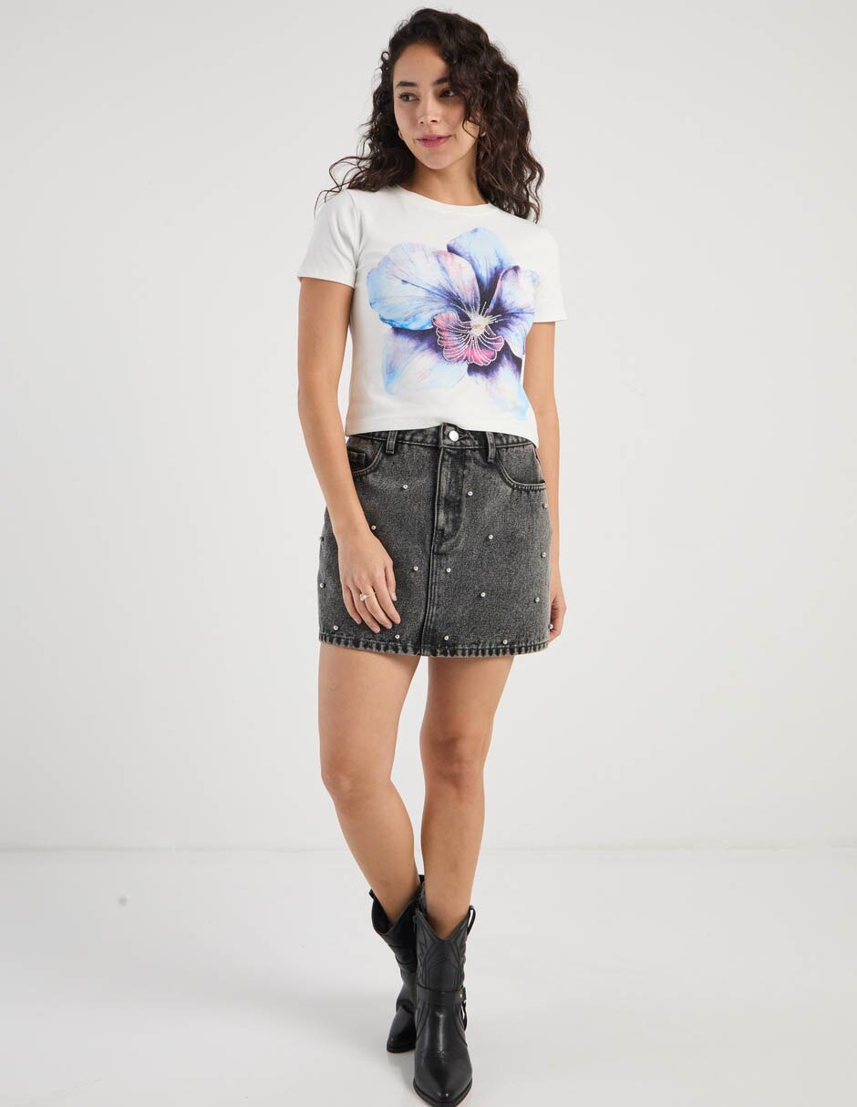 Playera manga corta cuello redondo para mujer 3