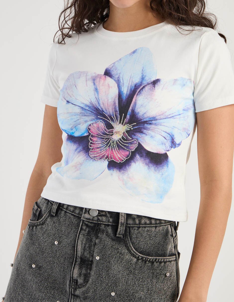 Playera manga corta cuello redondo para mujer 4