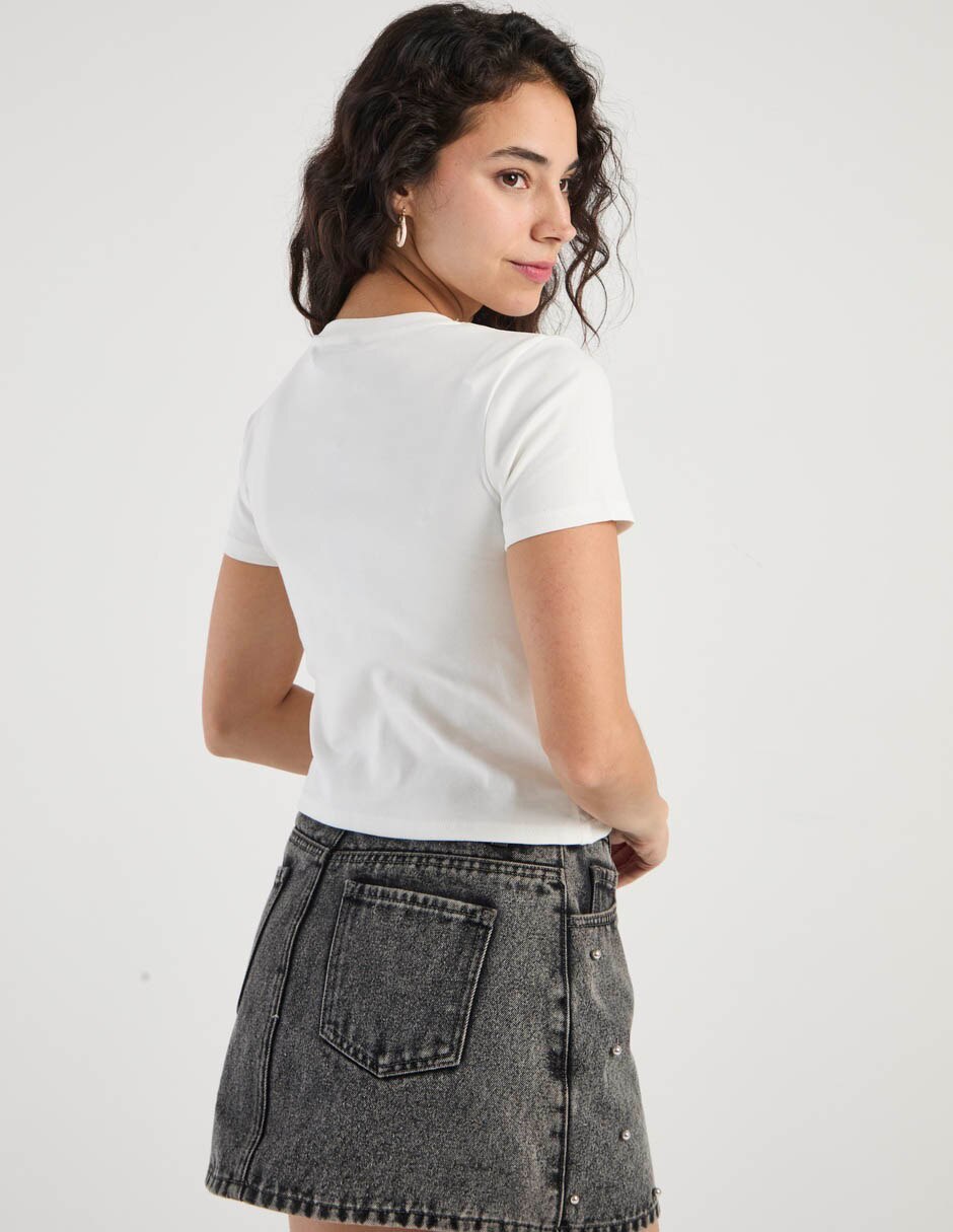Playera manga corta Biography cuello redondo para mujer