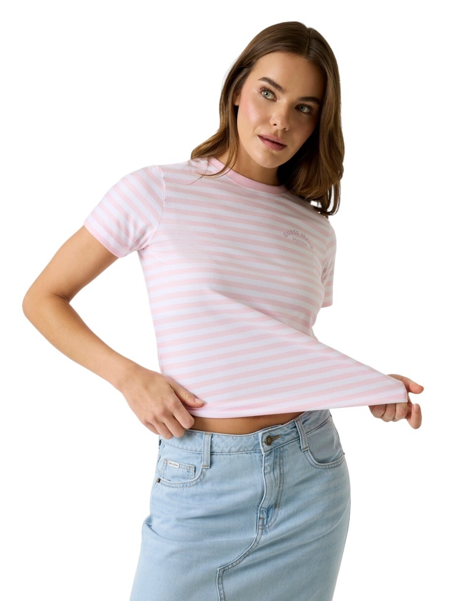 Playera manga corta cuello redondo para mujer 1