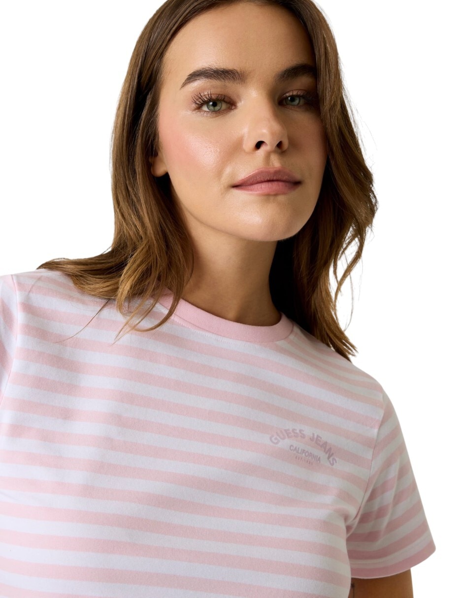 Playera manga corta cuello redondo para mujer 4