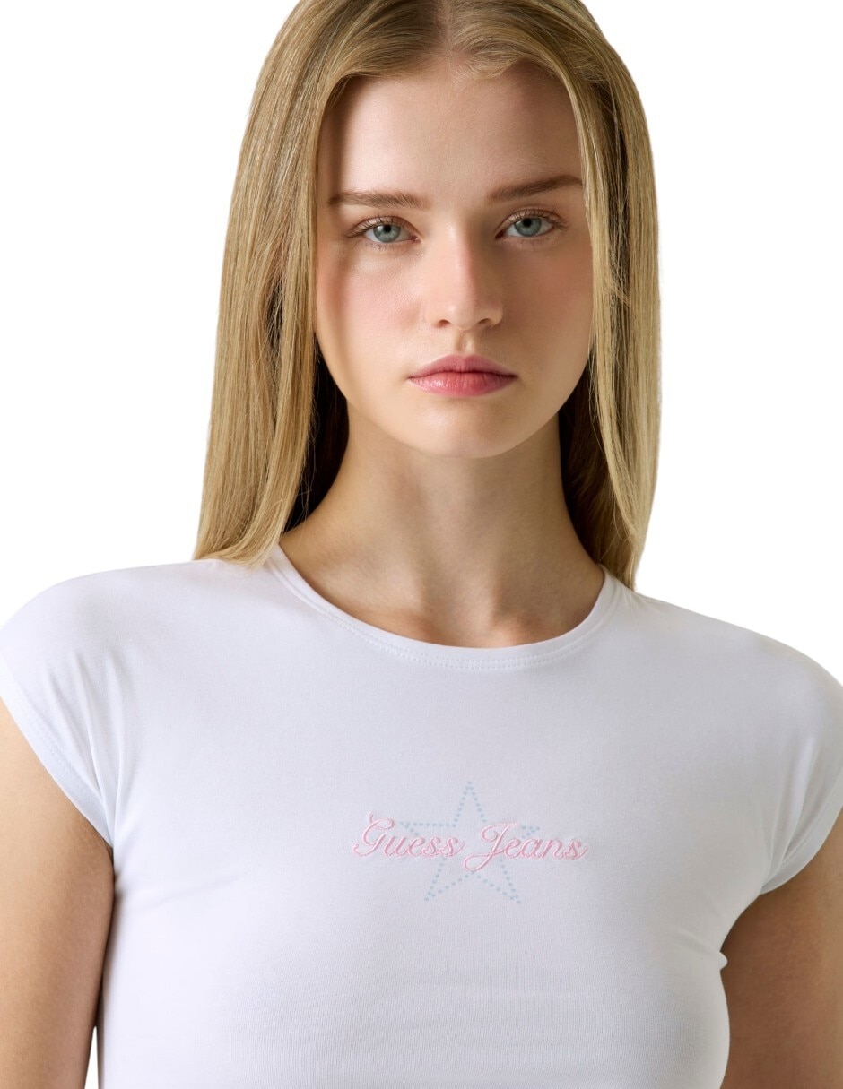 Playera manga corta Guess Jeans cuello redondo para mujer