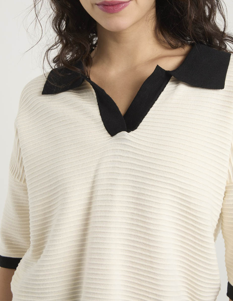 Blusa coffee bean manga 3/4 para mujer