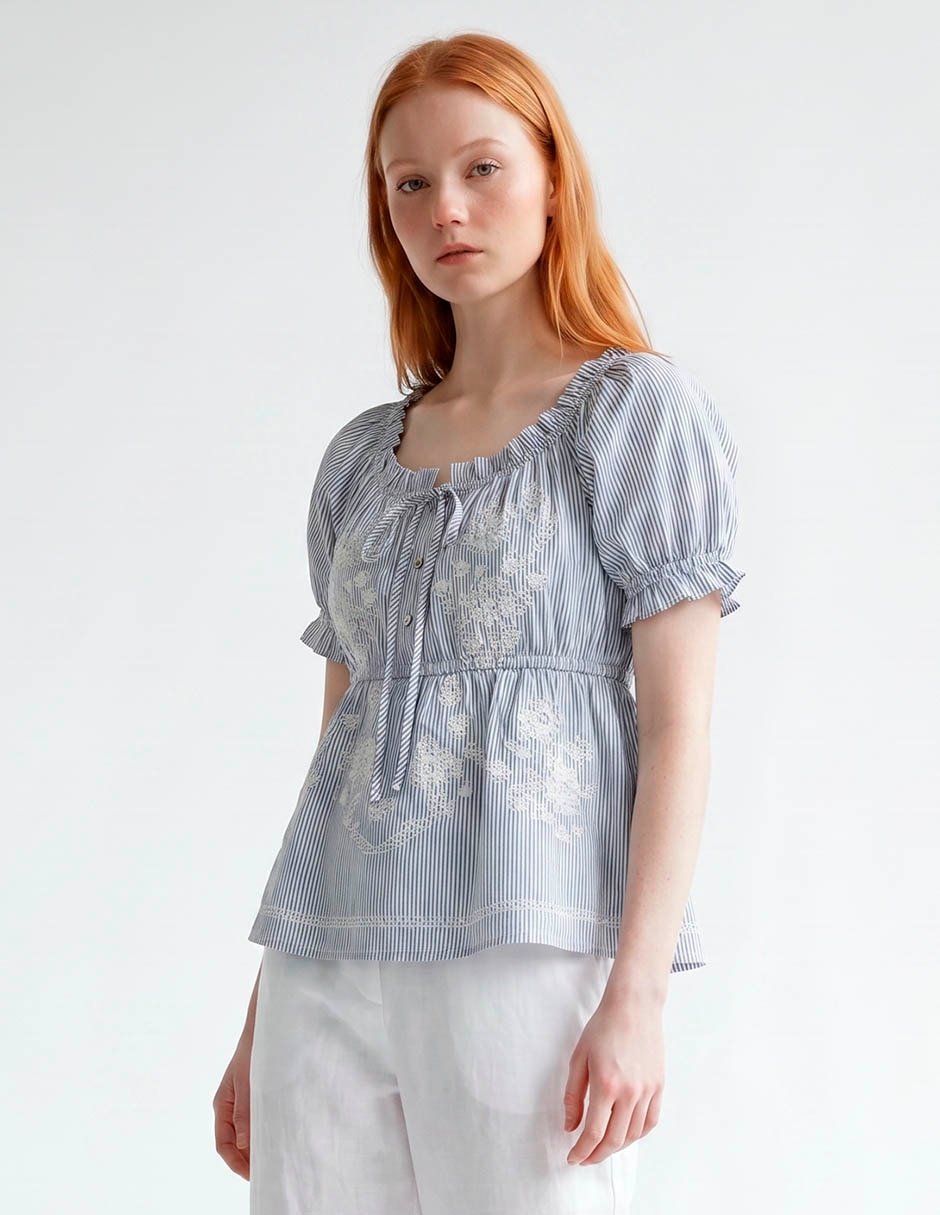 Blusa manga corta para mujer