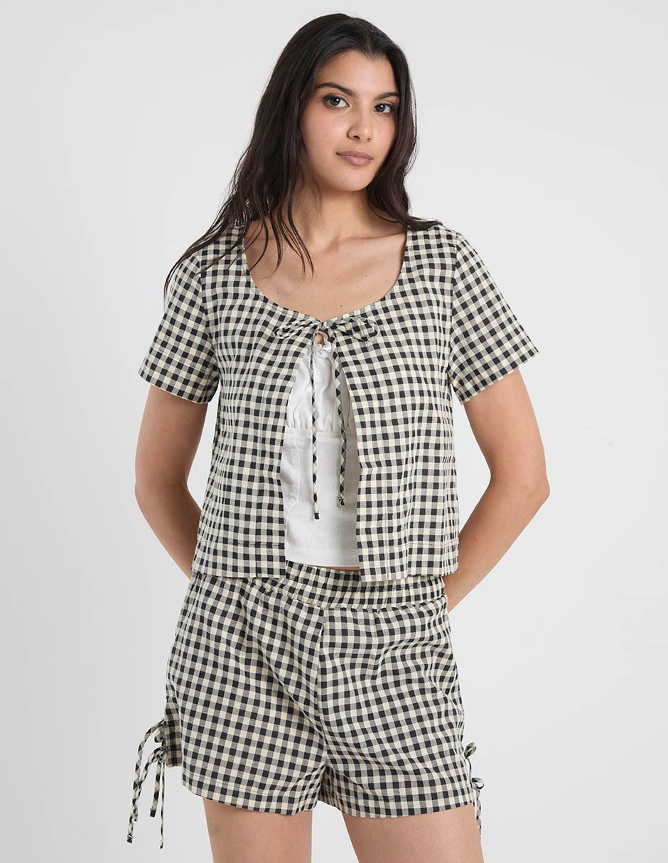 Blusa manga al codo para mujer