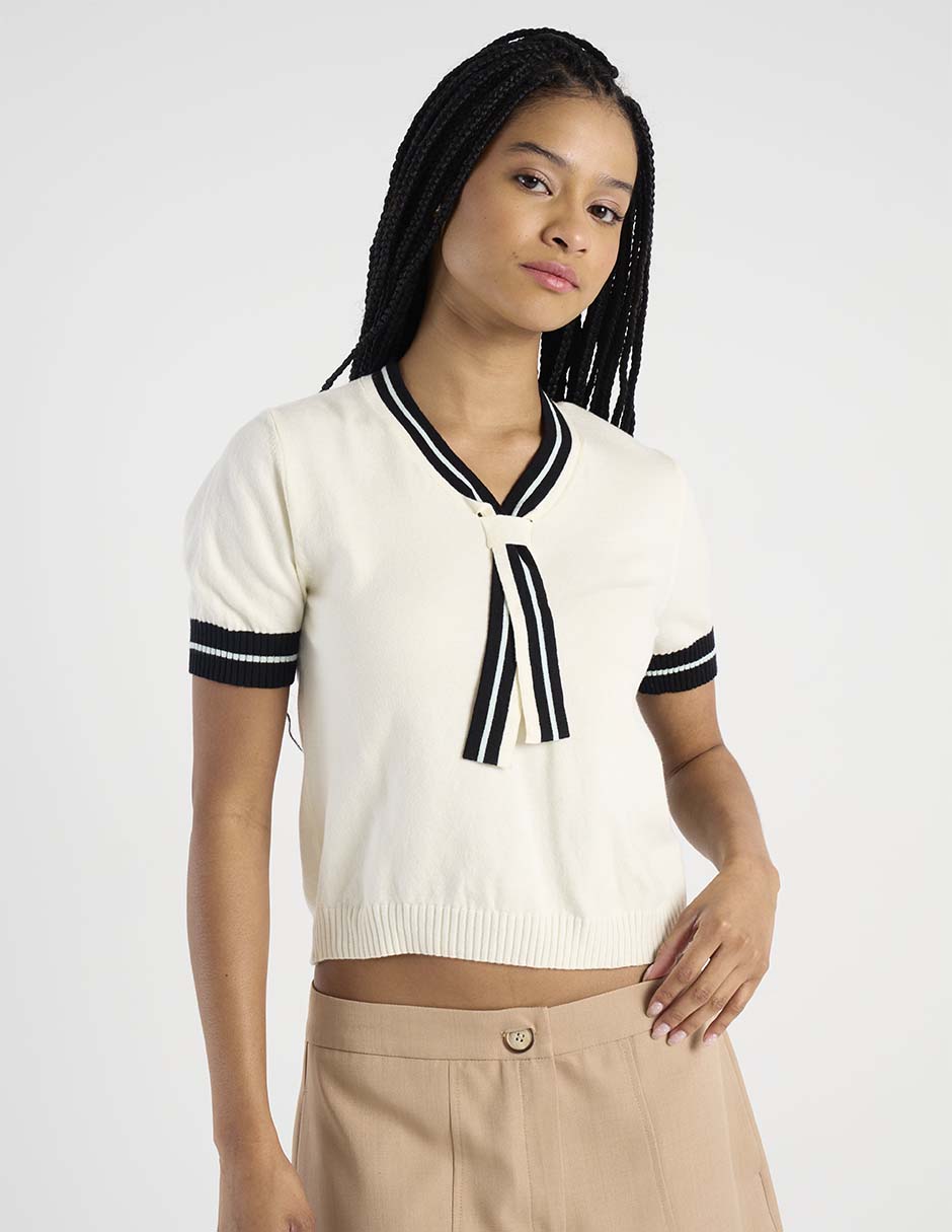 Blusa Coffee Bean manga corta para mujer