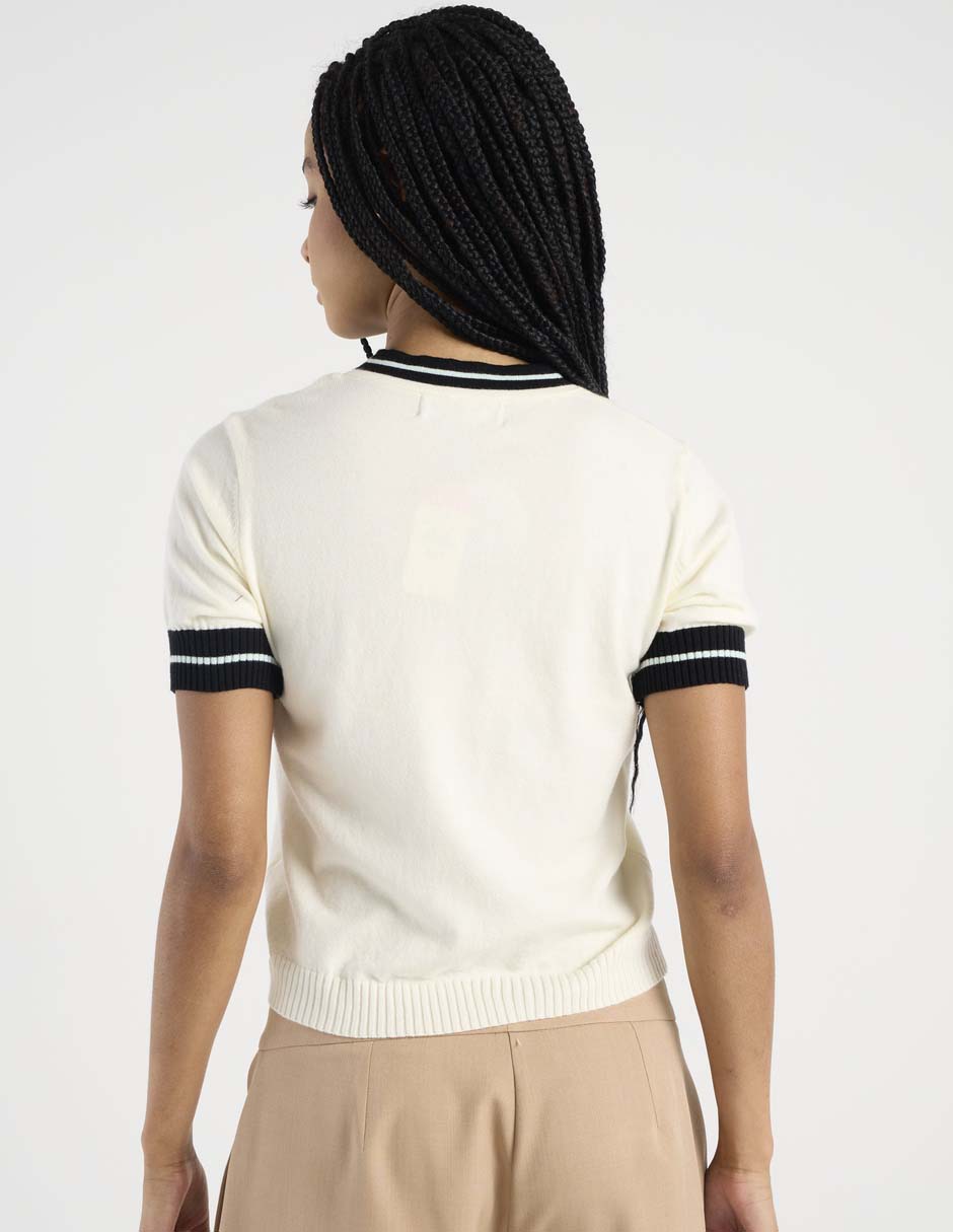 Blusa Coffee Bean manga corta para mujer
