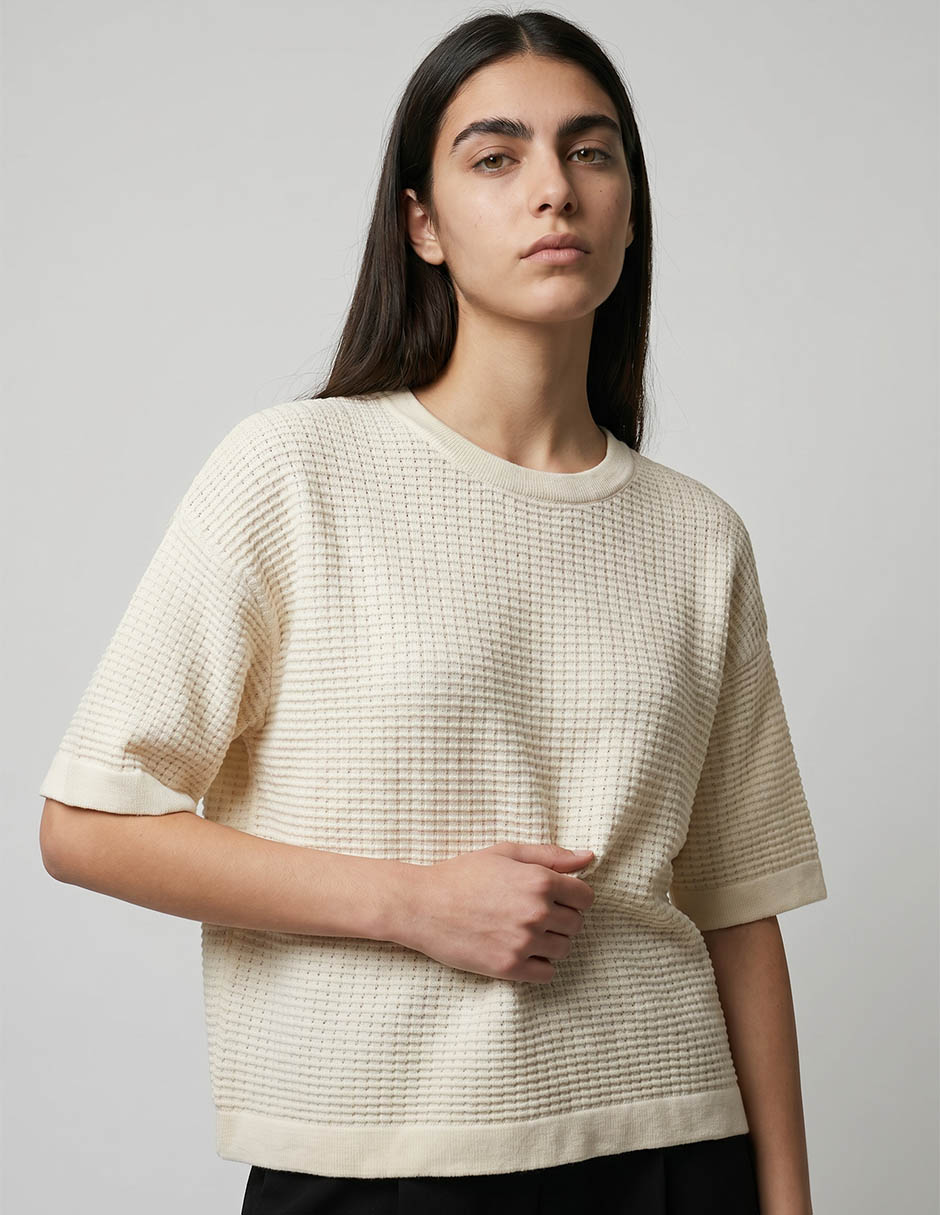 Blusa coffee bean manga al codo para mujer