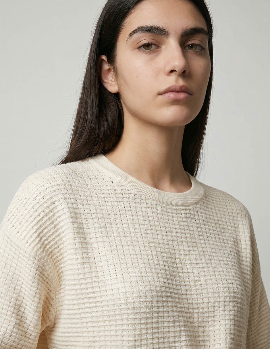 Blusa coffee bean manga al codo para mujer