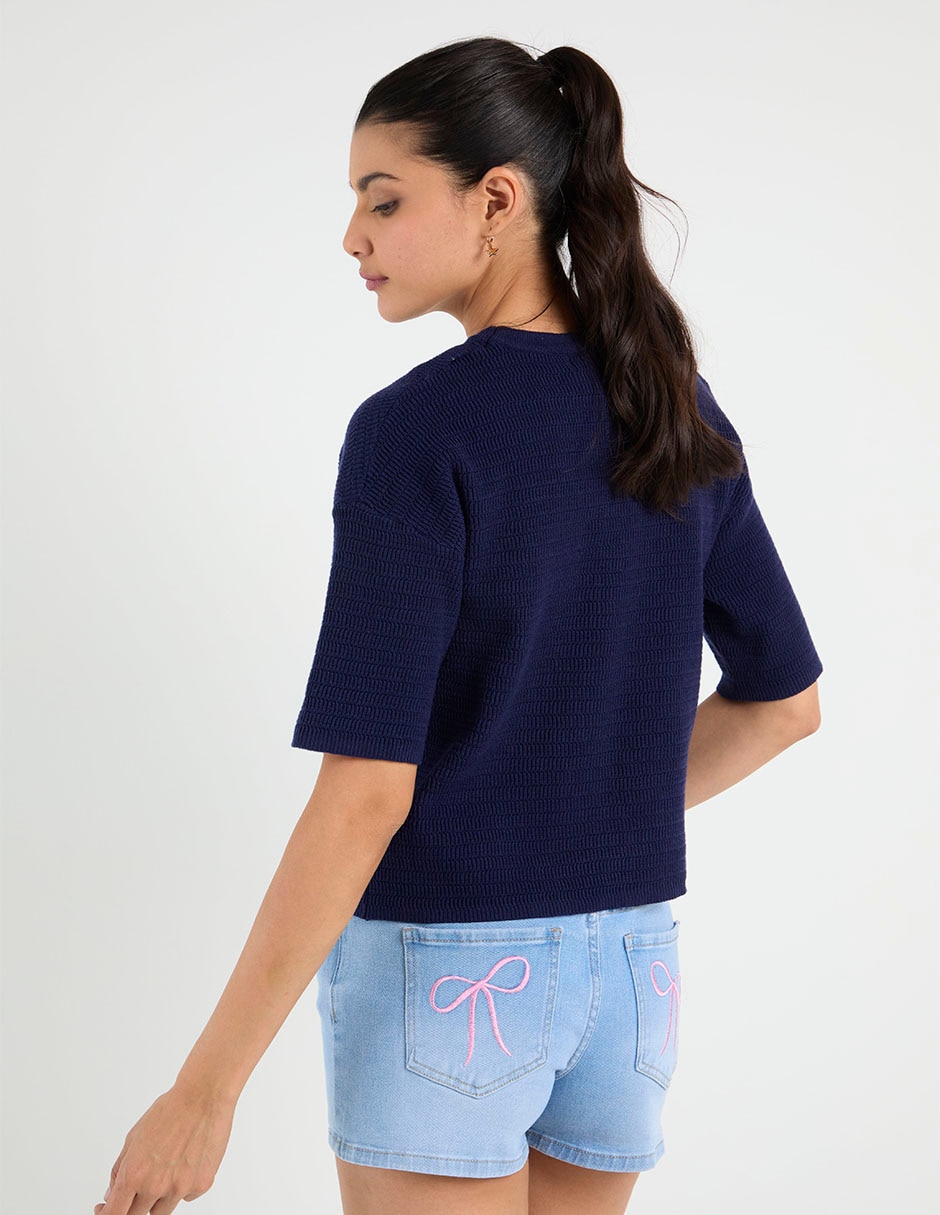 Blusa manga al codo para mujer 6
