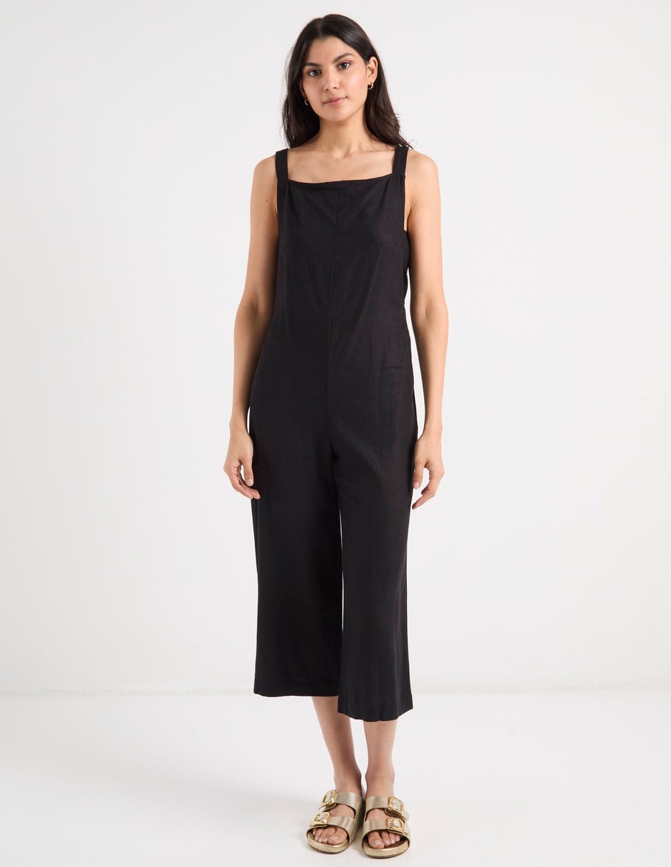 Jumpsuit coffee bean de algodón casual para mujer