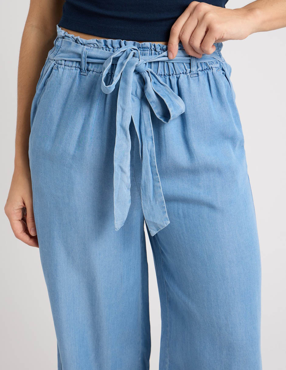Jeans coulotte amplio cintura coffee bean para mujer