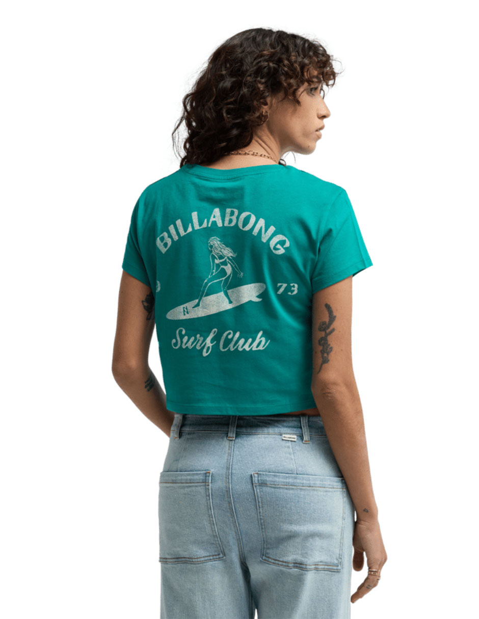 Manga corta surf the waves cuello redondo para mujer 3