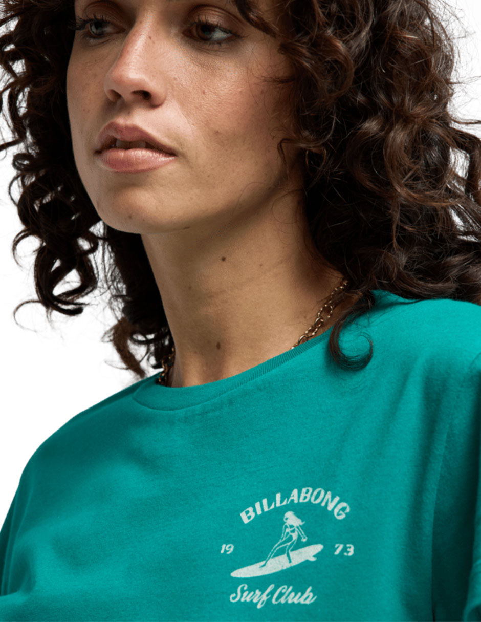 Manga corta surf the waves cuello redondo para mujer 4