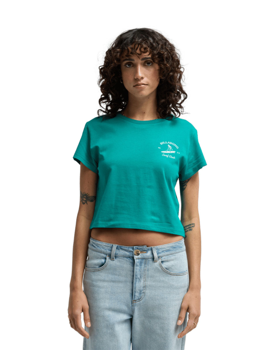 Manga corta surf the waves cuello redondo para mujer 5