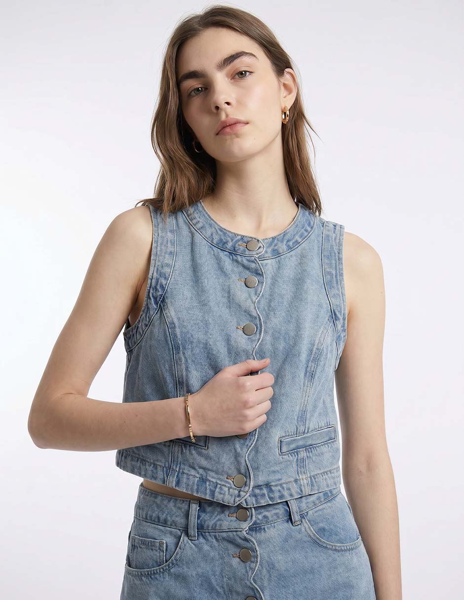 Top cuello redondo tirante ancho 3
