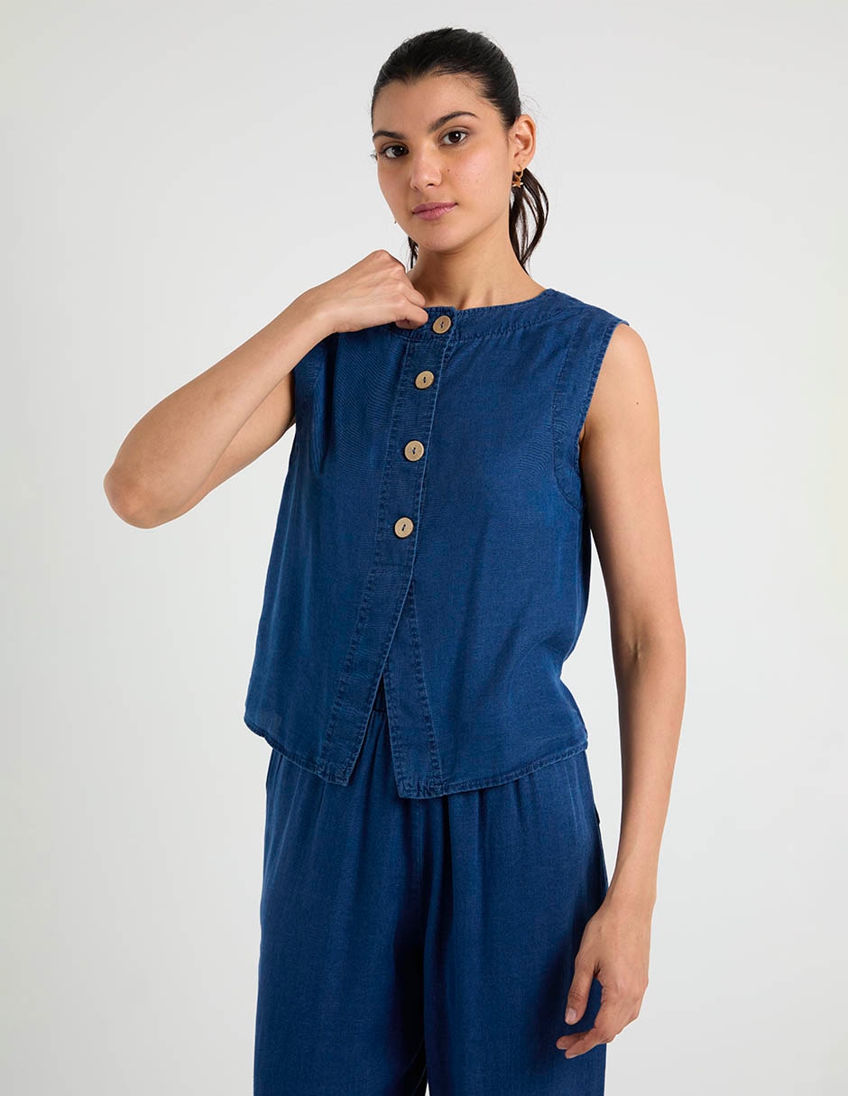 Top cuello redondo escote redondo tirante ancho 2