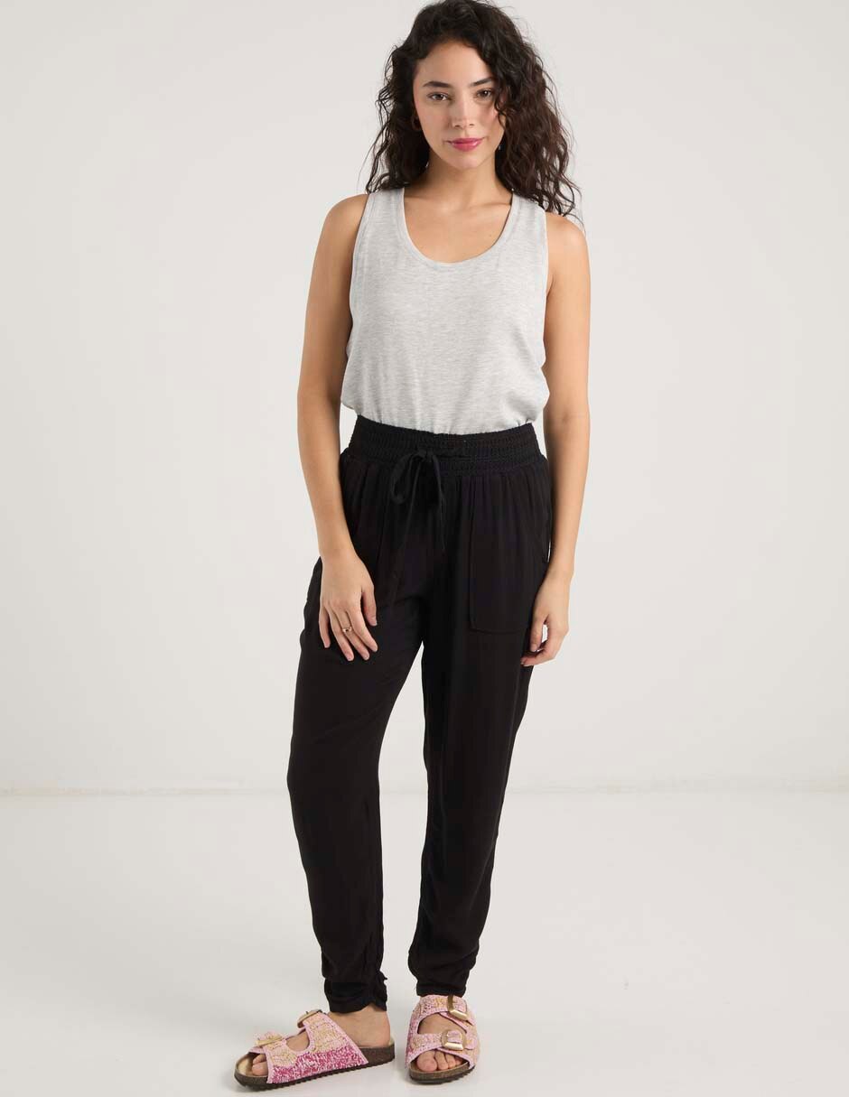 Top coffee bean escote redondo tirante ancho para mujer