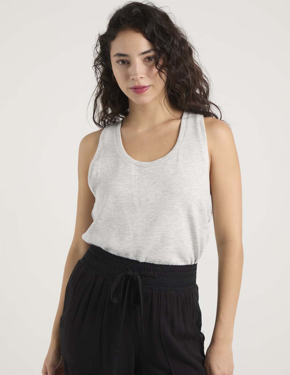 Top escote redondo tirante ancho para mujer