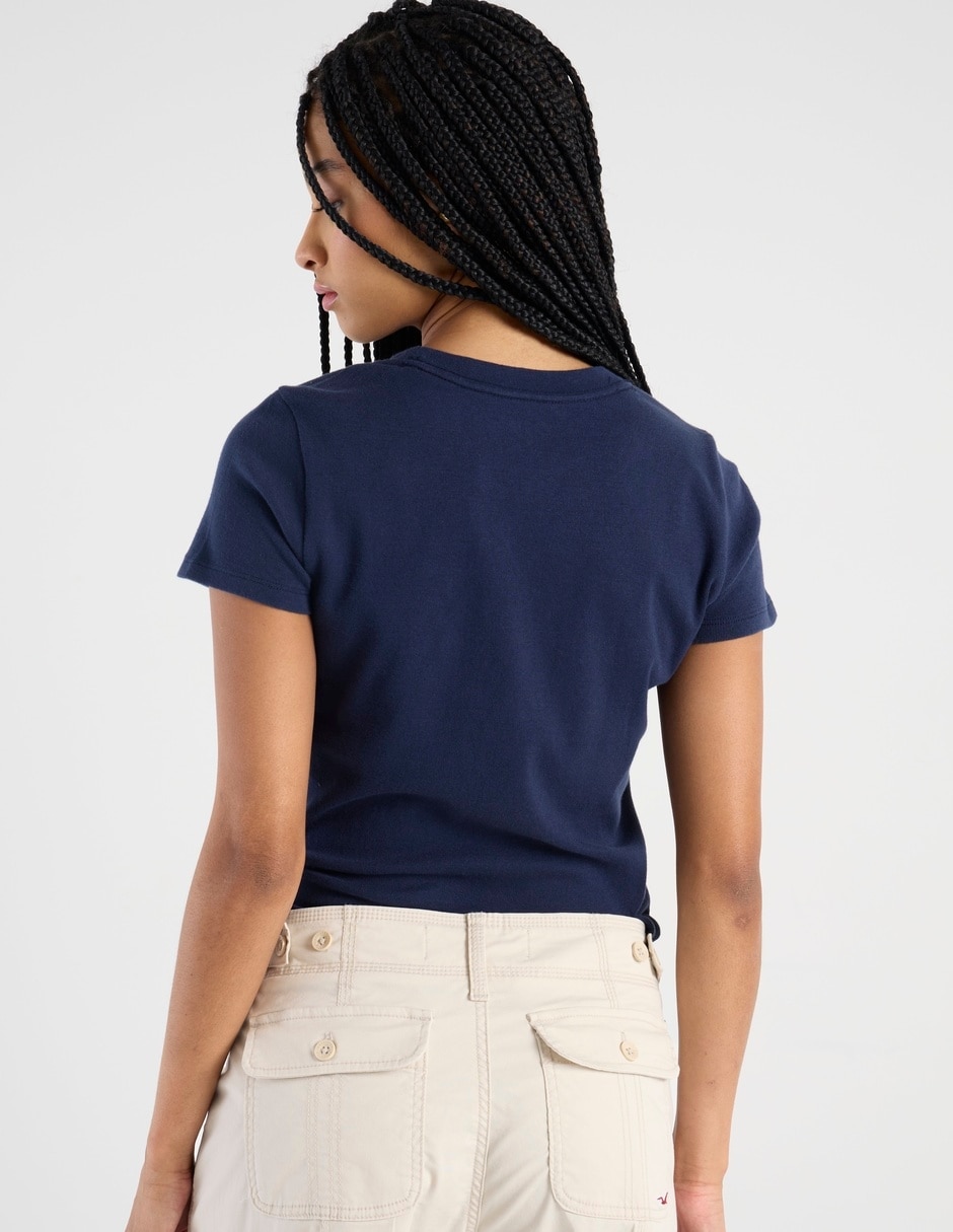 Playera manga corta Hollister cuello redondo para mujer