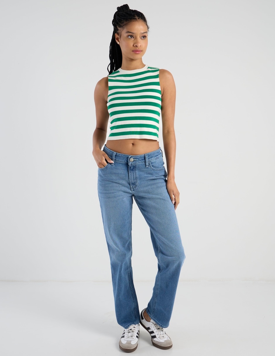 Jeans regular straight cintura alta ki355- para mujer 3