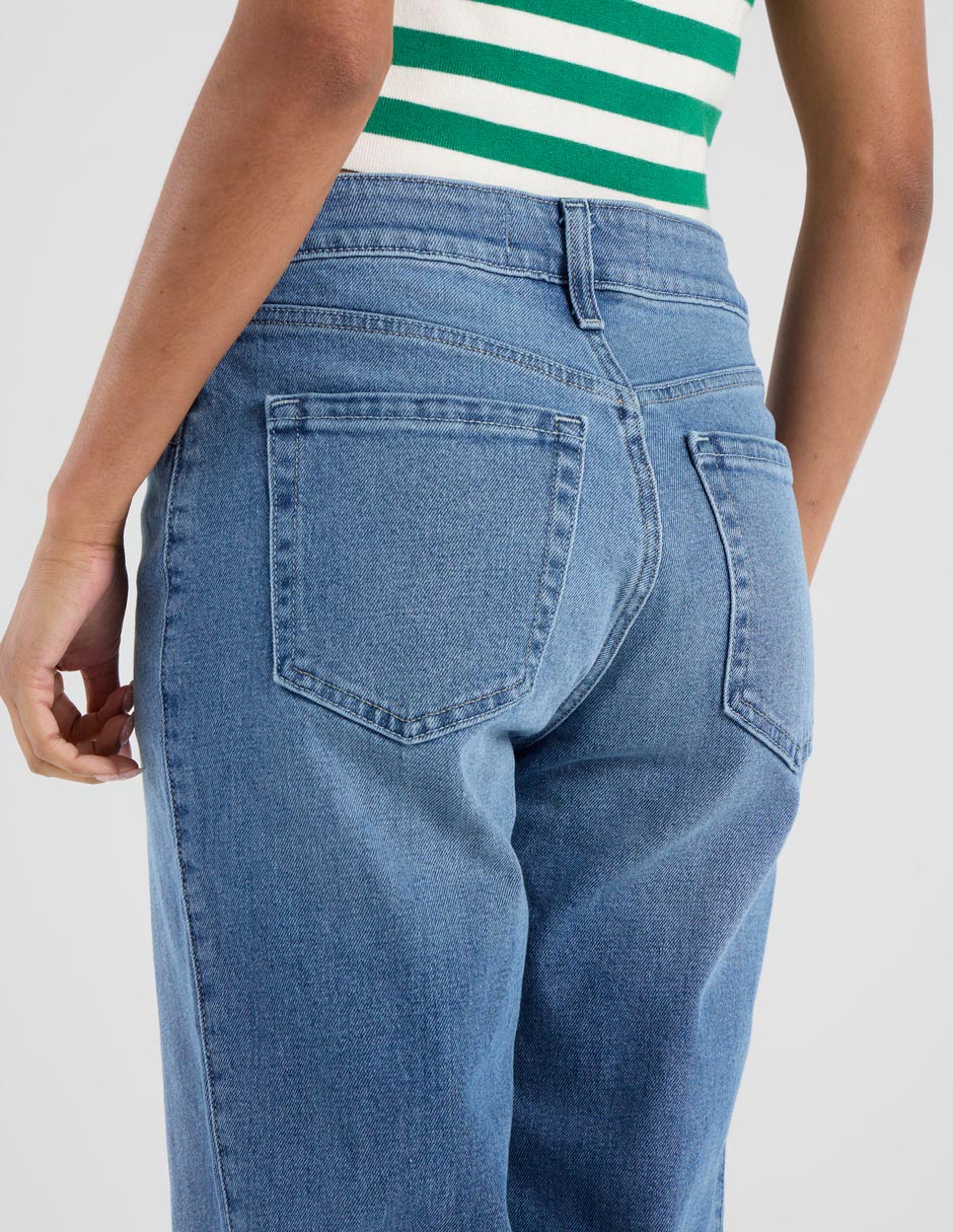Jeans regular straight cintura alta ki355- para mujer 5