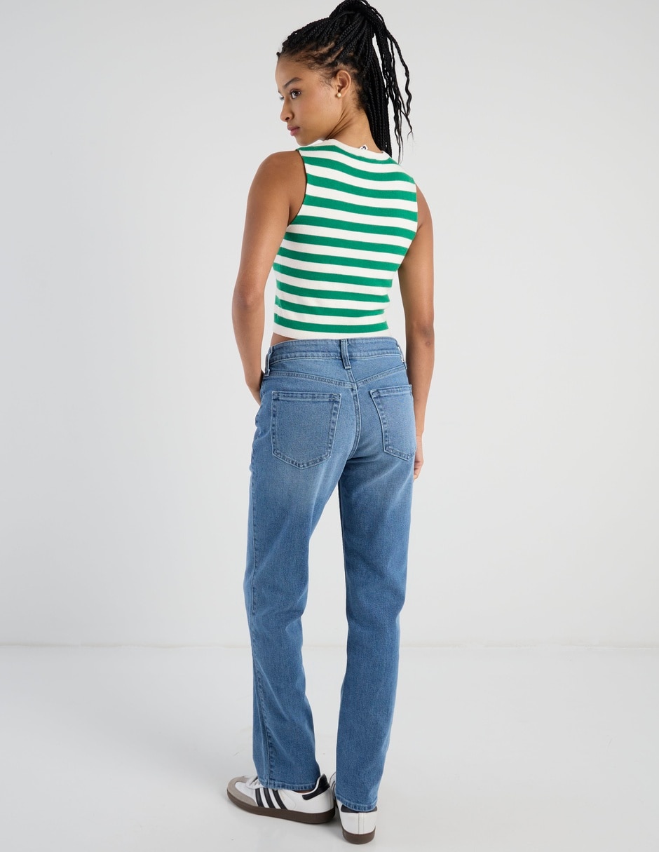 Jeans regular straight cintura alta ki355- para mujer 6