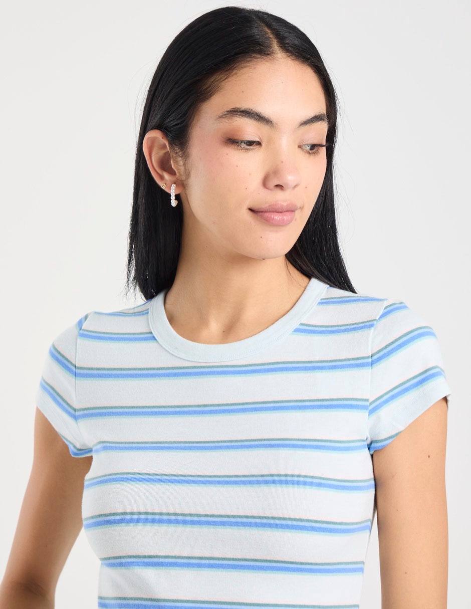 Playera manga corta Tees cuello redondo para mujer 3