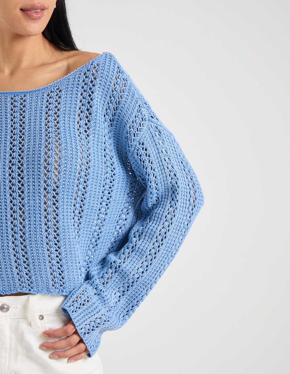 Suéter American Eagle cuello redondo para mujer