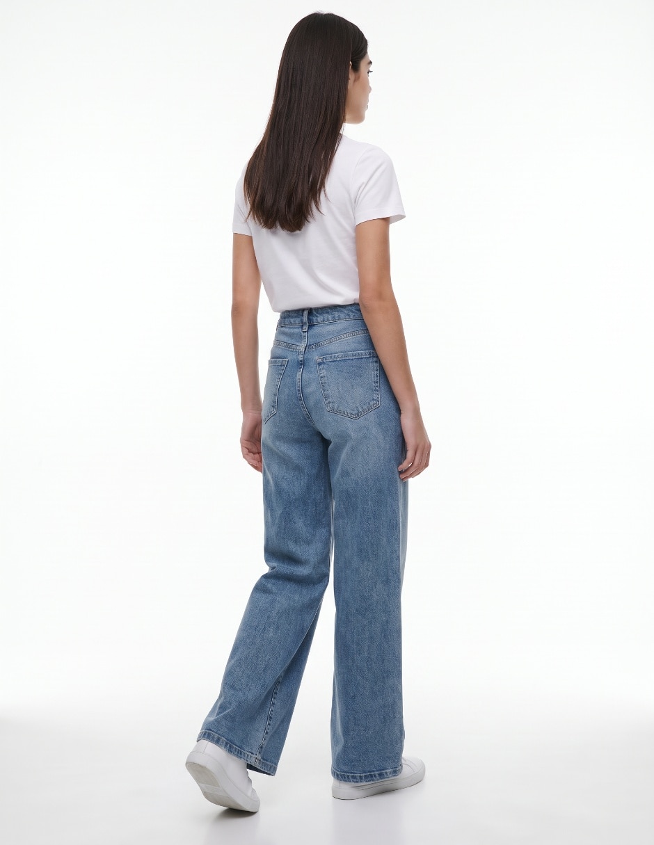Jeans relaxed wide leg para mujer 2