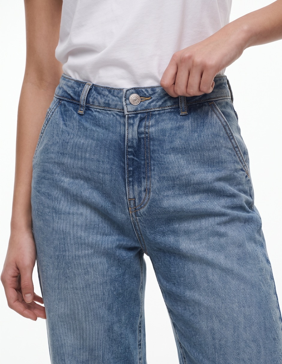 Jeans relaxed wide leg para mujer 4