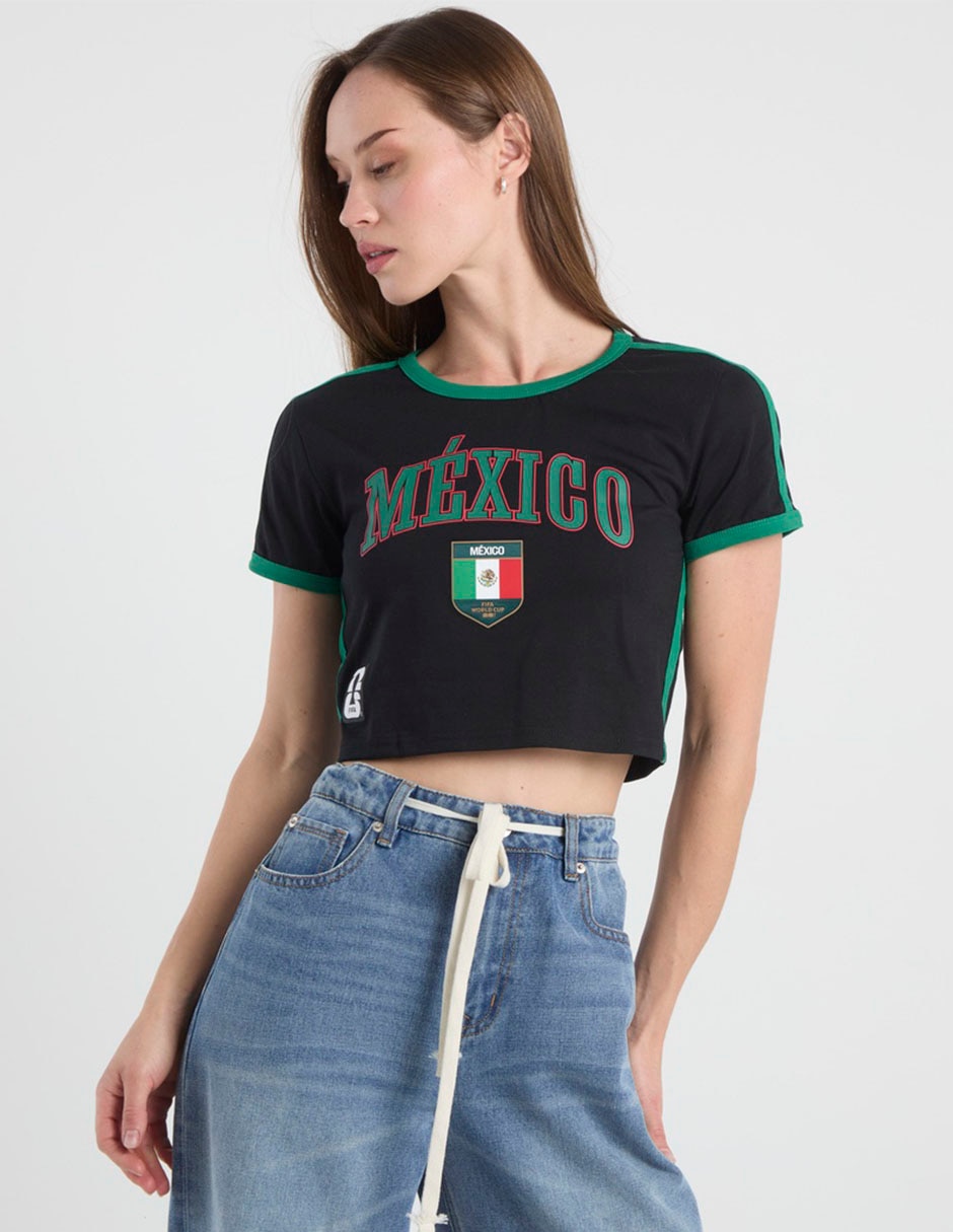 Playera manga corta FIFA México cuello redondo para mujer