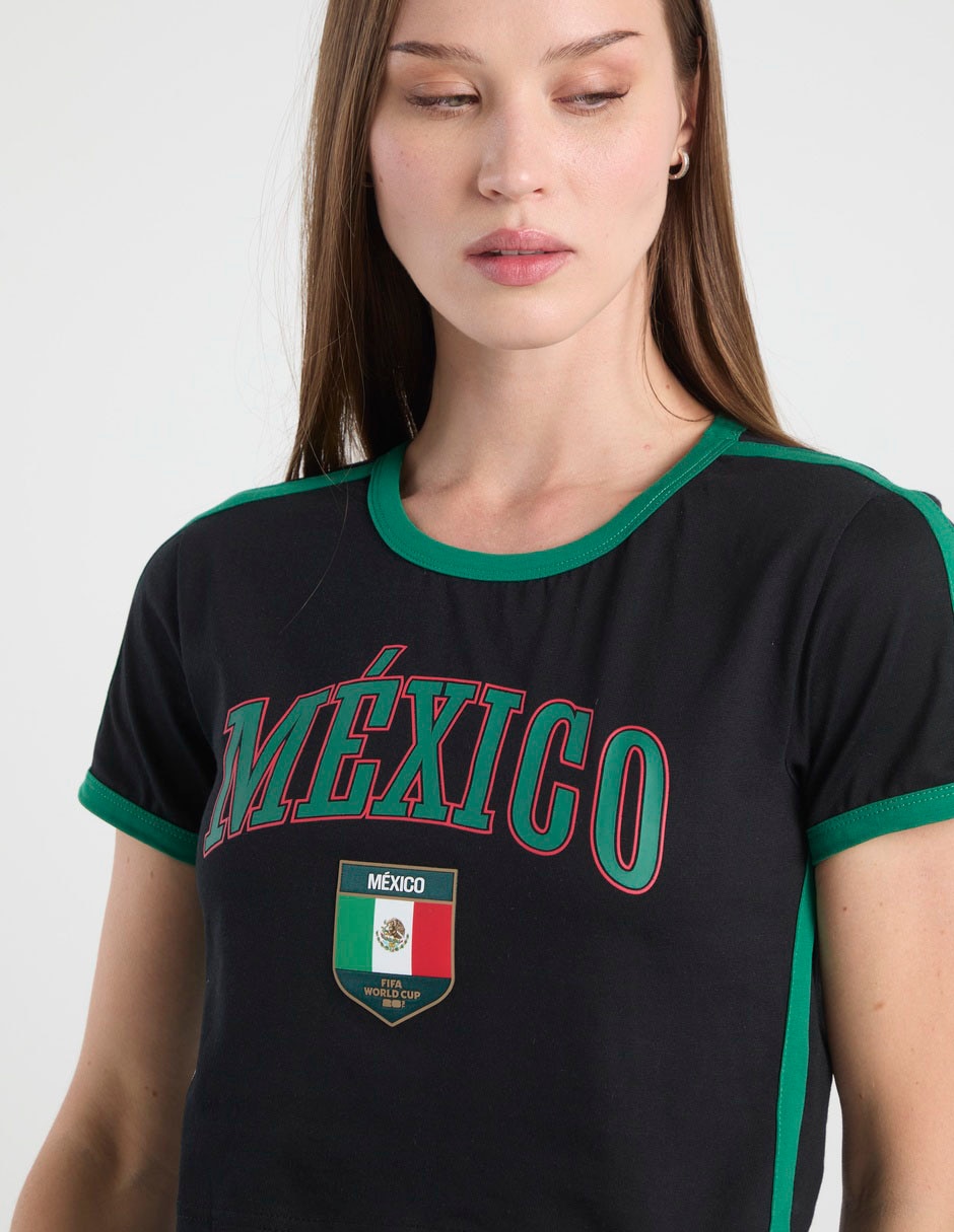 Playera manga corta FIFA México cuello redondo para mujer