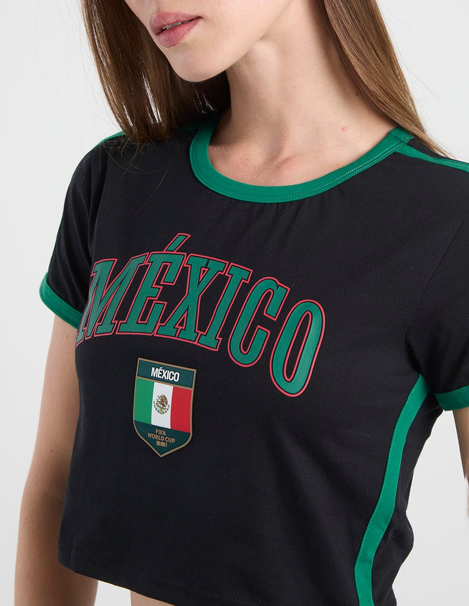 Playera manga corta FIFA México cuello redondo para mujer