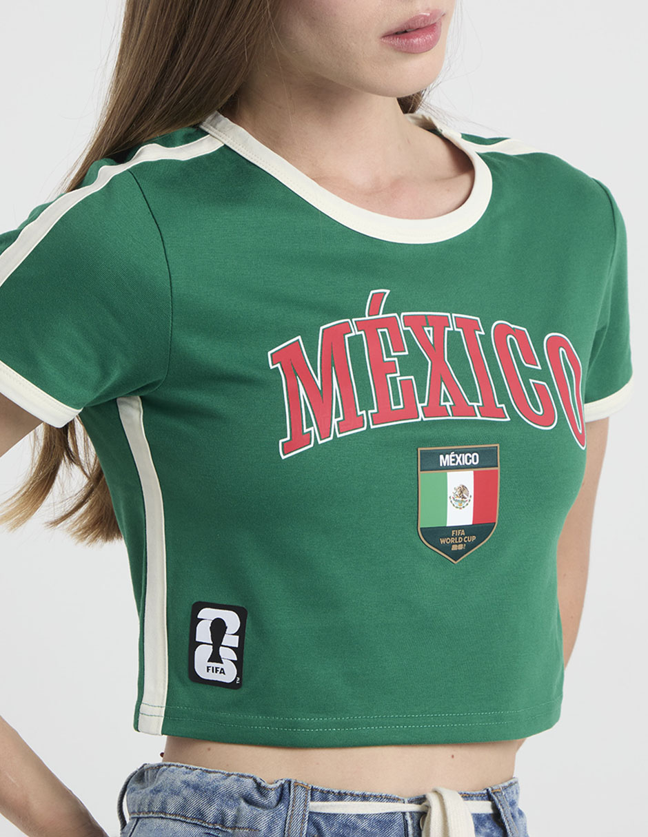 Playera manga corta México cuello redondo para mujer 5