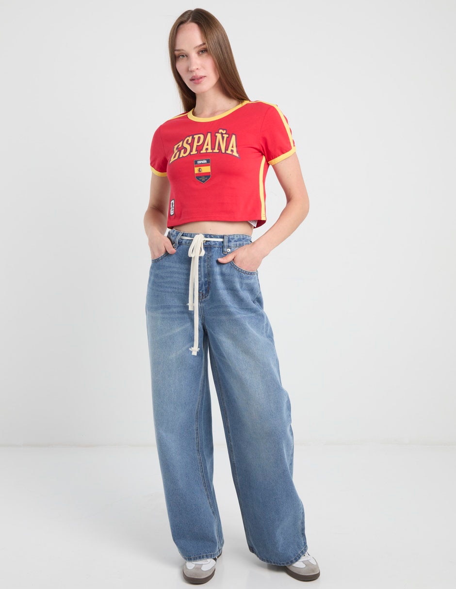 Playera manga corta fifa españa cuello redondo para mujer 3
