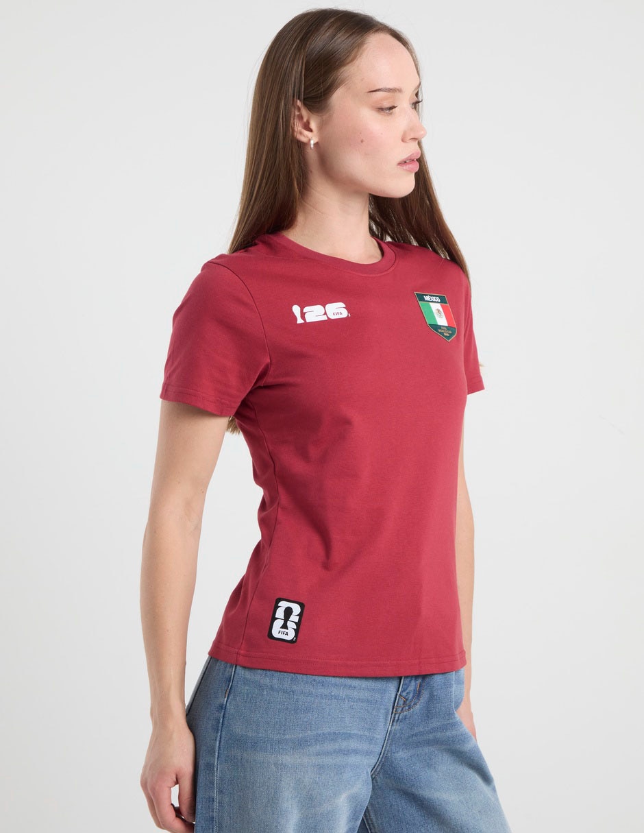 Playera manga corta FIFA México cuello redondo mujer 9