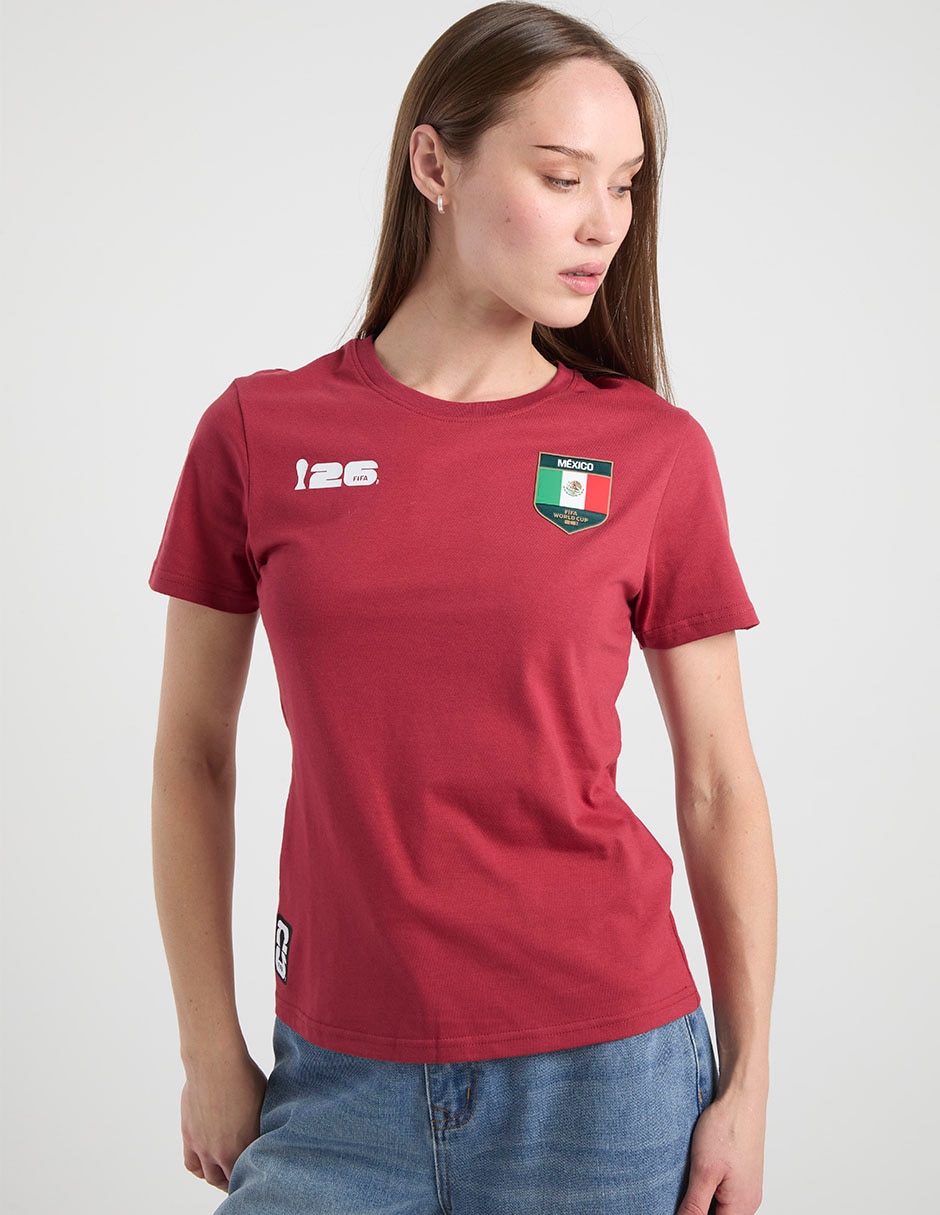 Playera manga corta FIFA México cuello redondo mujer Playera manga corta FIFA México cuello redondo mujer