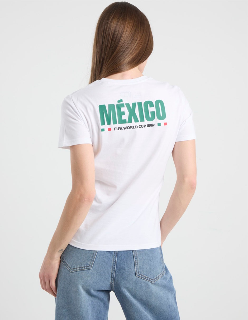 Playera manga corta fifa méxico cuello redondo para mujer