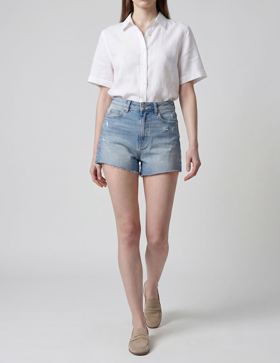 Short/Bermuda De Mezclilla Para Mujer