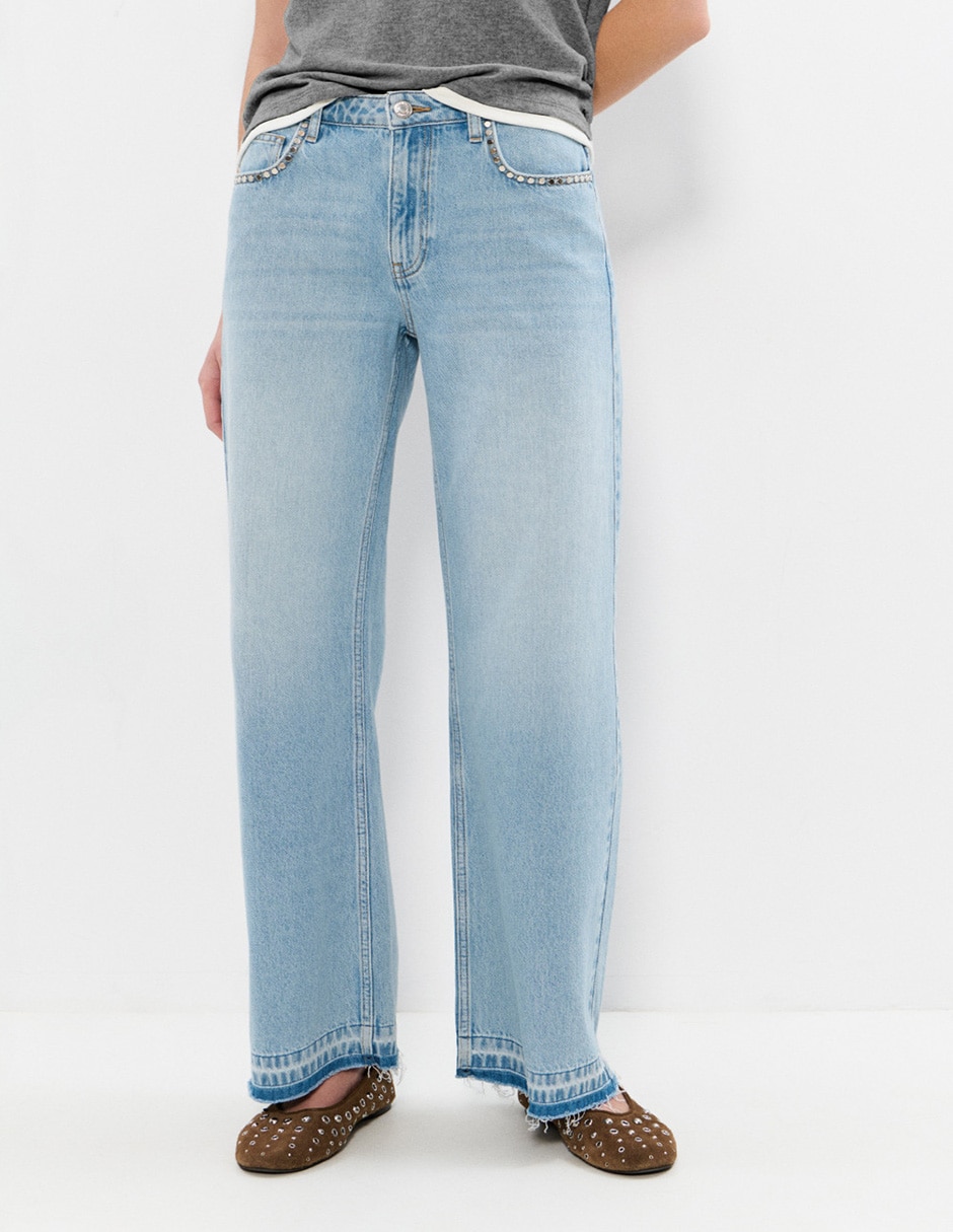 Jeans relajado cintura para mujer