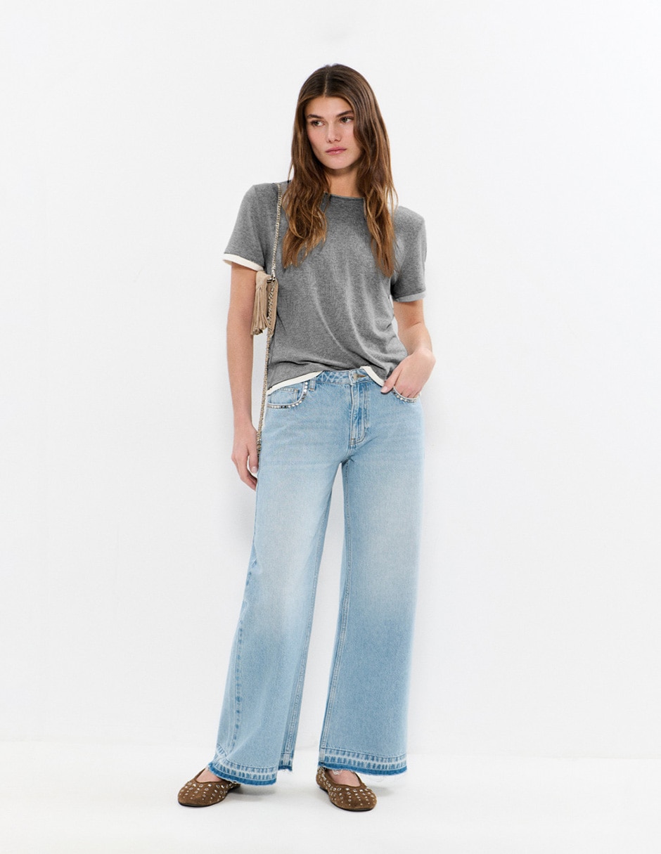 Jeans relajado cintura brownie para mujer