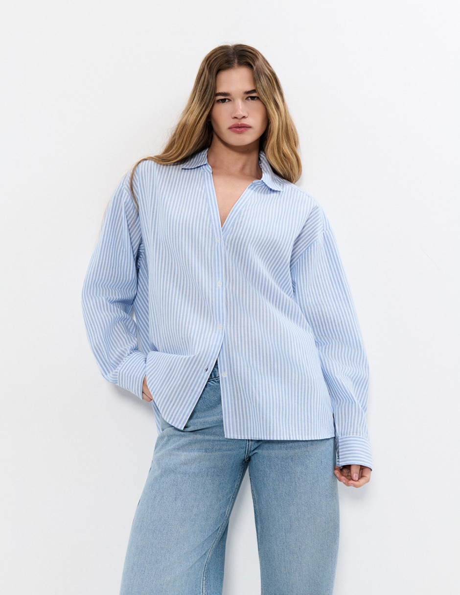 Blusa camisera manga larga para mujer 1