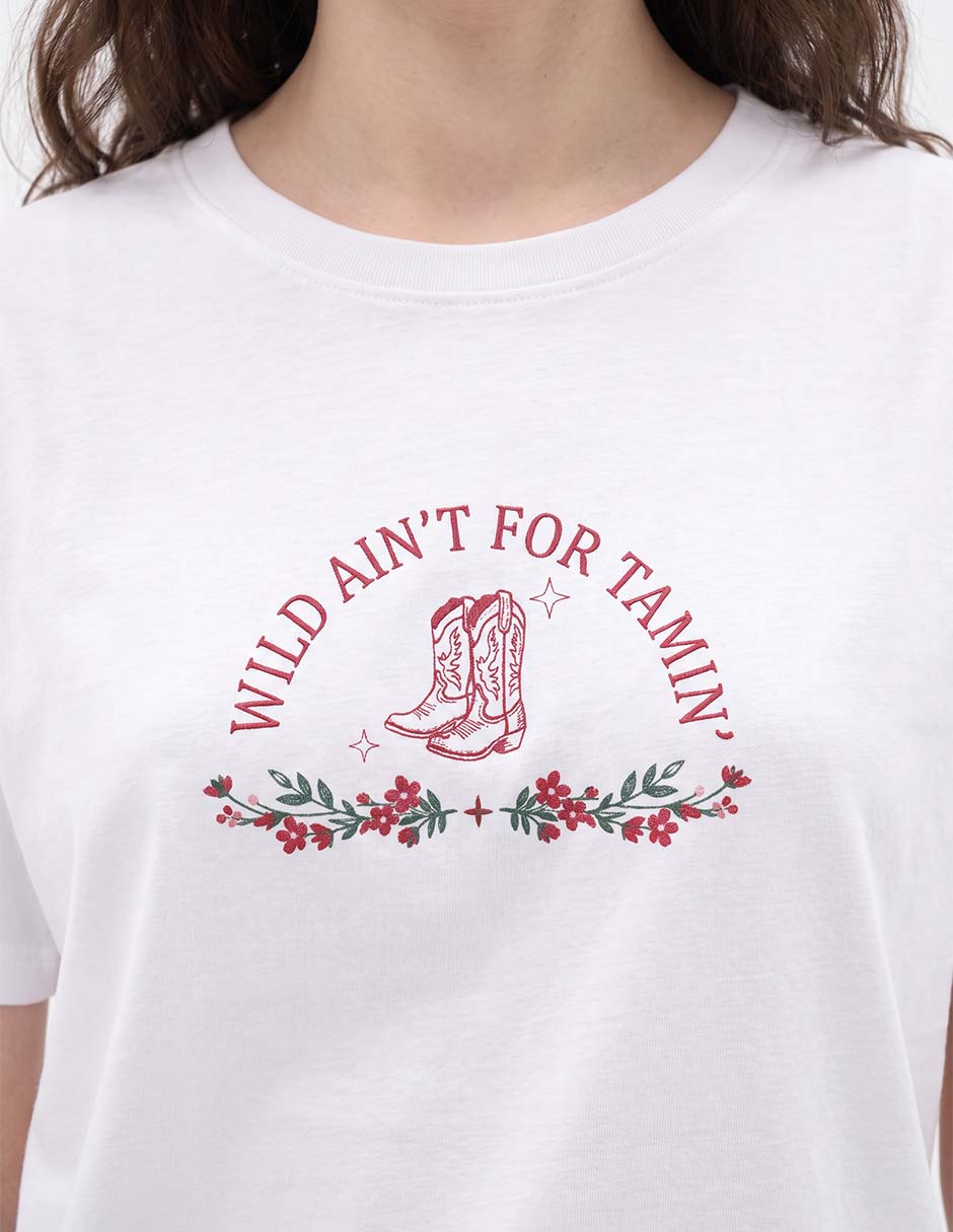 Playera manga corta cuello redondo para mujer 2