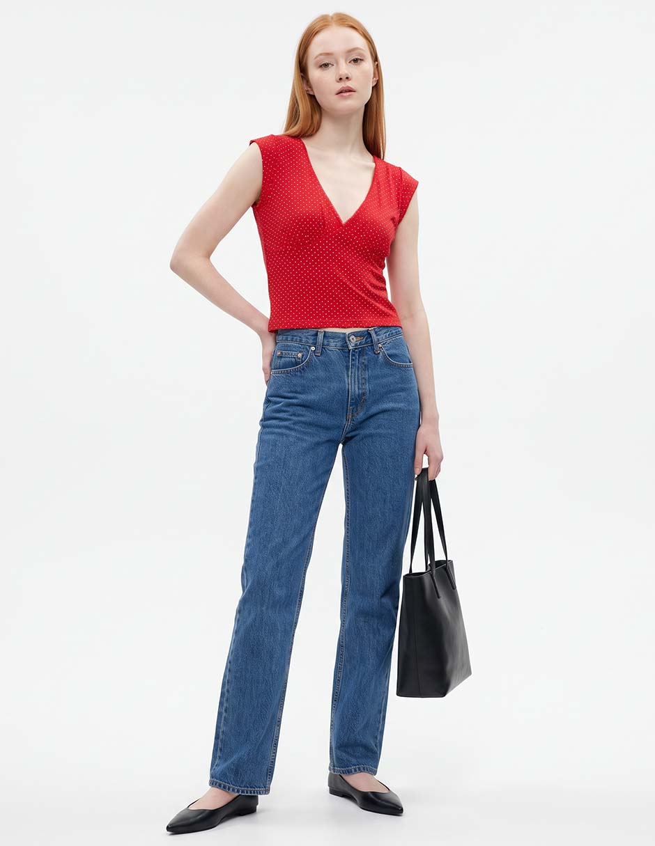 Top cuello V