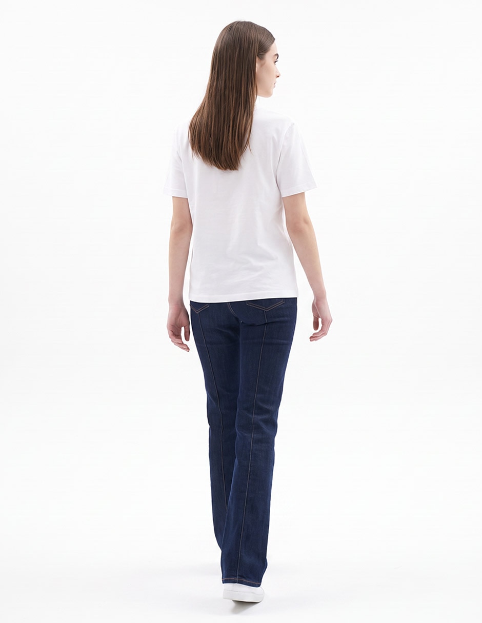 Playera manga corta cuello redondo para mujer 4