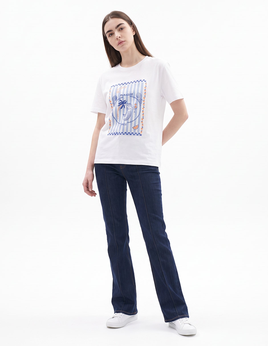 Playera manga corta cuello redondo para mujer 3